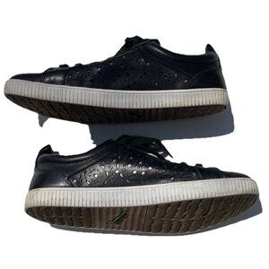 Earth Shoes Women’s 10 Desire Leather Casual TANGOR Sneakers Black Low Lace Up